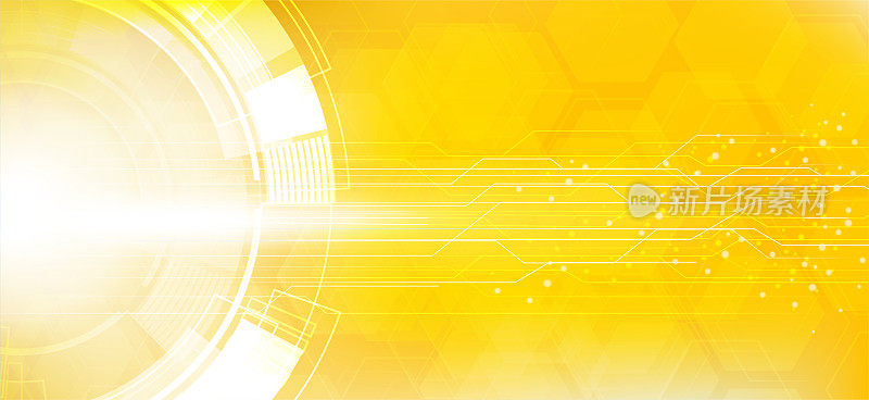 yellow Abstract Technology Circuit Board Background